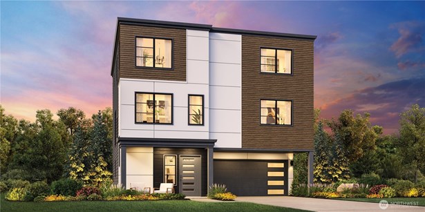 Rendering of the Bellefield Contemporary with a backdrop of 17 acres of protected greenbelt.