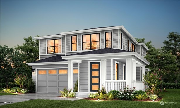 Plan 2520 Elevation C rendering - details are not exact and may vary